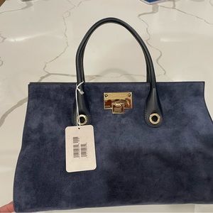 Jimmy Choo navy suede large Riley bag, pristine!